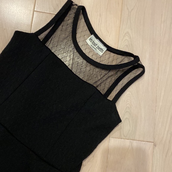 Les tout petits black stretch mesh top fit flare dress 12 - Picture 2 of 7